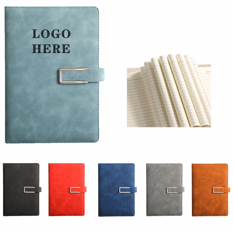 Soft Nubuck Leather U-Magnetic Buckle Promotional Notebook