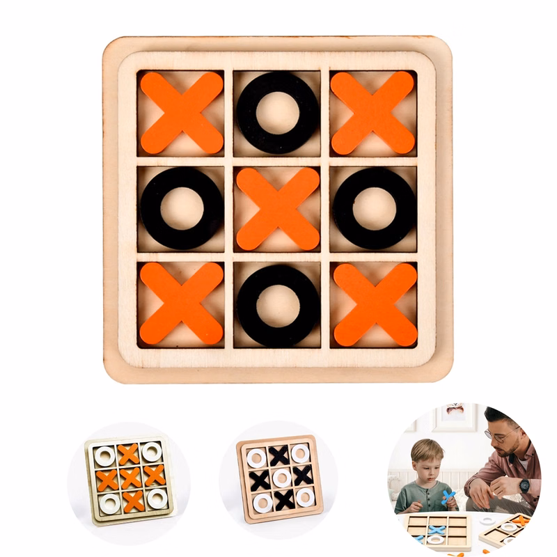 Wooden Tic Tac Toe Game Table Toy