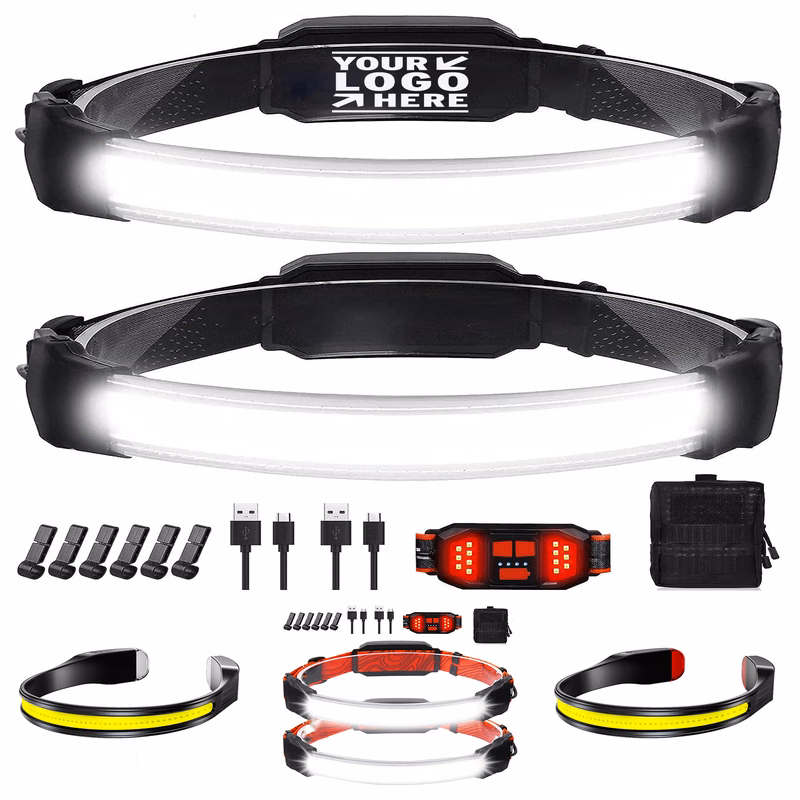 Individual Control Ultra Bright Upgrade 1500 Lumens 6 Modes Rechargeable Led Headlamp With Taillight