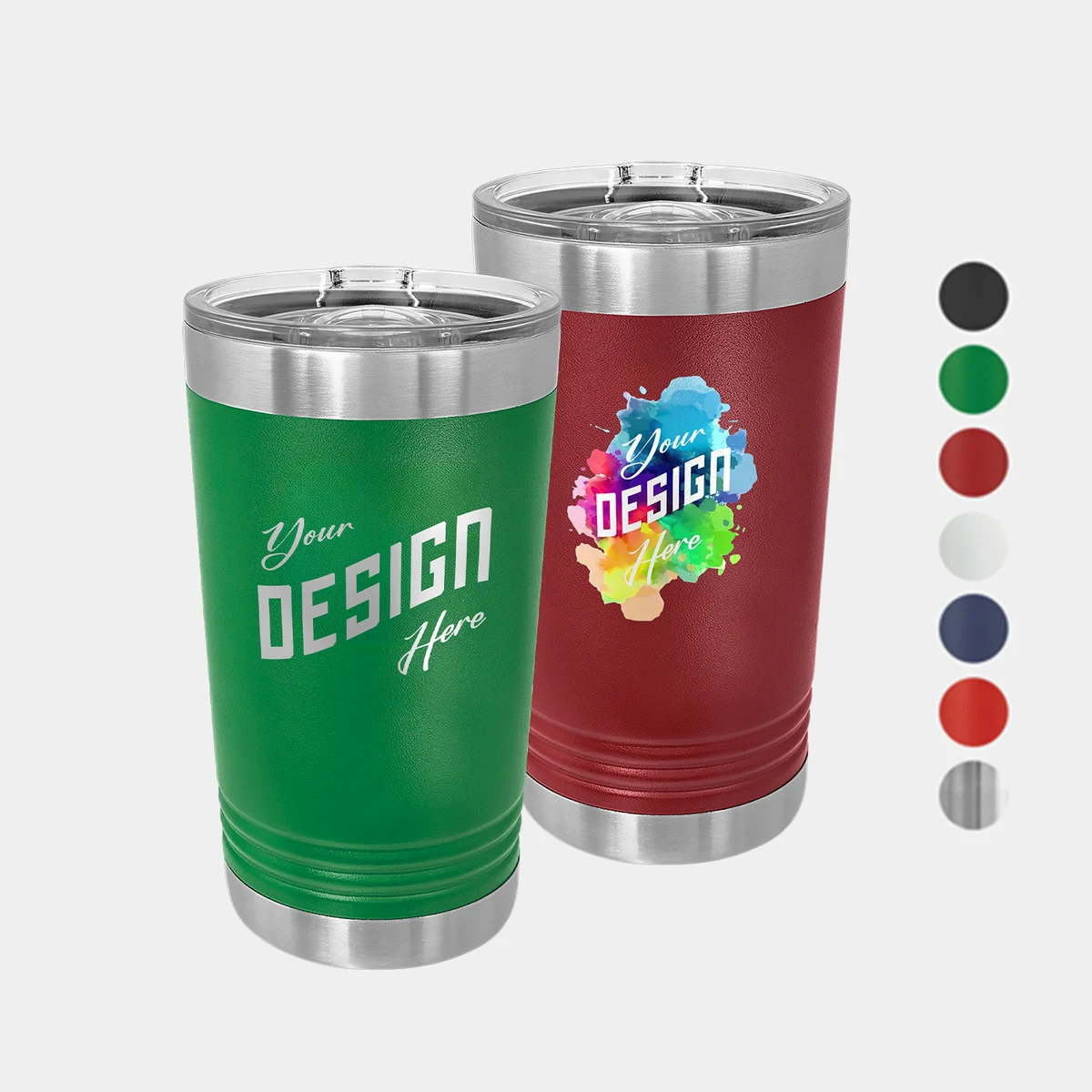 16 oz Polar Camel® Stainless Steel Insulated Pint Tumbler w/ Slider Lid 1