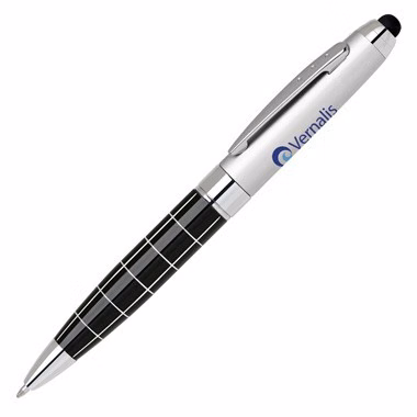 Refined Grid Design Stylus Pen - Satin Chrome