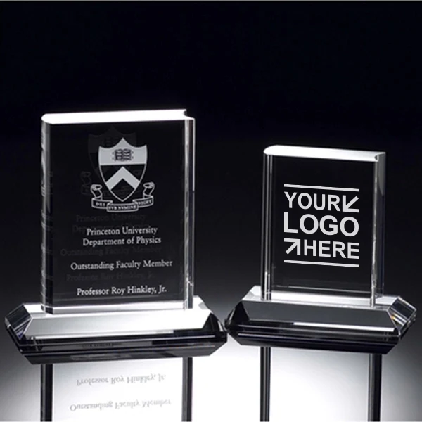 Book Shape Crystal Award on base 1