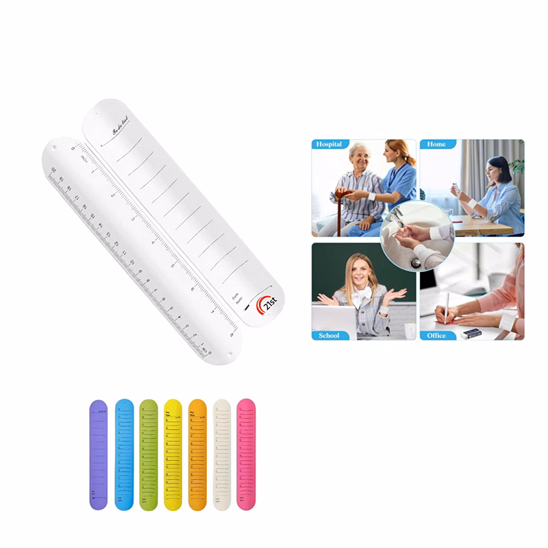 Reusable Silicone Memo Pad Slap Wristbands with Ruler