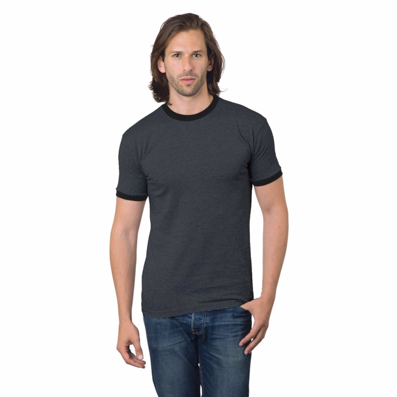 100% Cotton USA-Made Heavyweight Ringer Crew Tee
