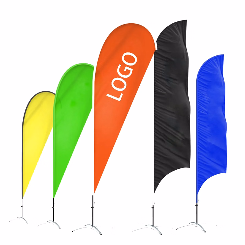 Advertising the outdoor waterflood base beach flag