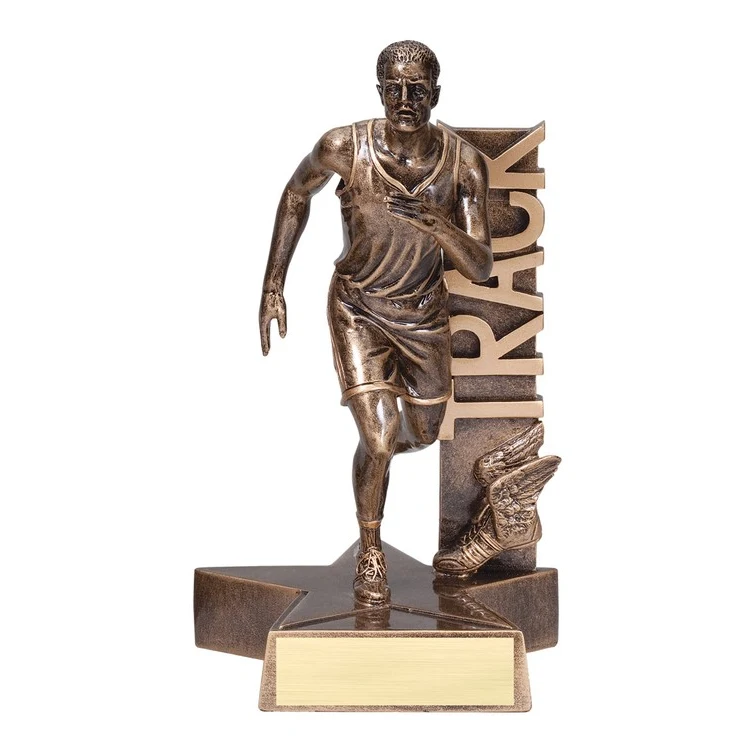 6 1/2" Tall Track Male Billboard Resin Award 1