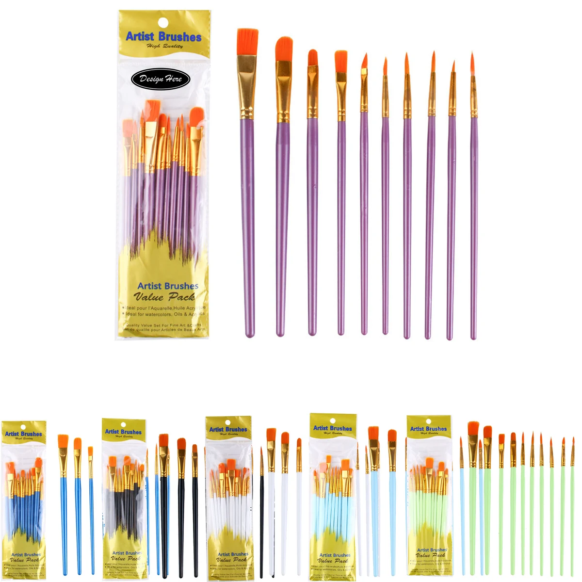 Acrylic Paint Brush Set Watercolor Brushes Painting Brush Nylon 1