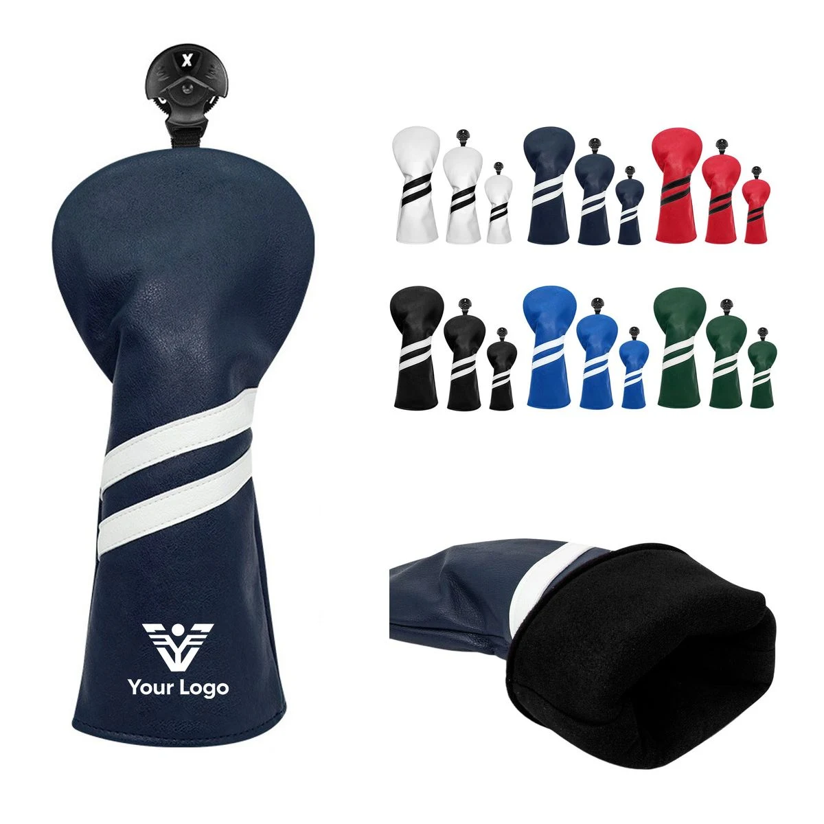 Velvet Lined PU Leather Golf Headcover 1