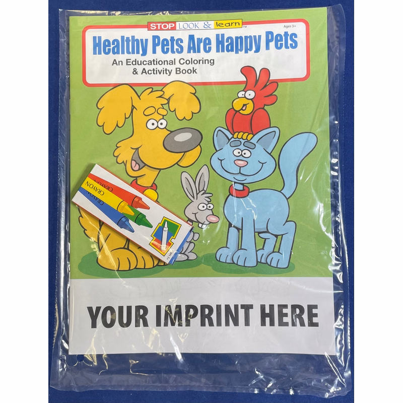 COLORING SET - Healthy Pets are Happy Pets Coloring Book Fun Pack