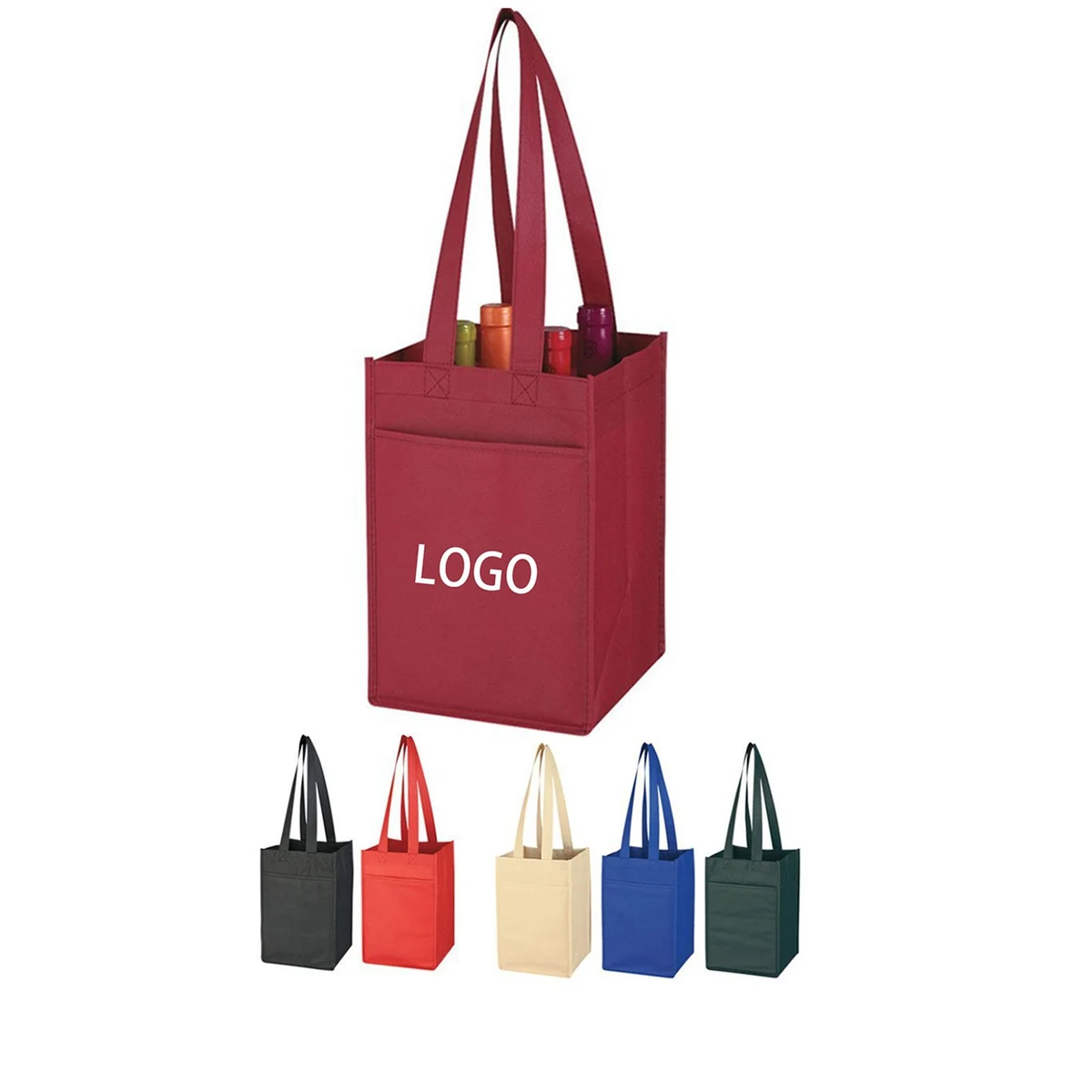 Non-Woven 4 Bottle Wine Tote 1