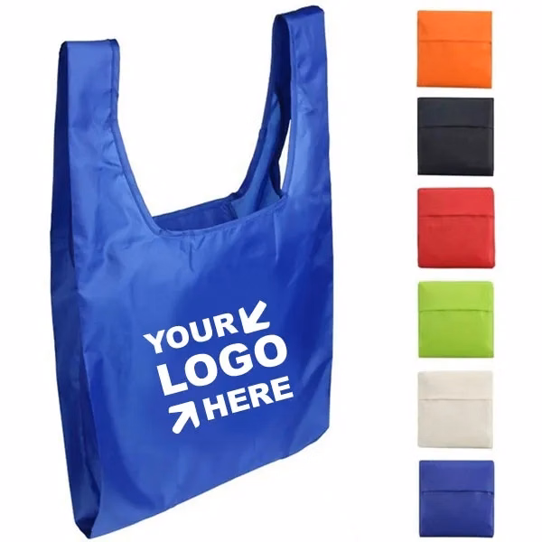 RPET Polyester Foldable Shopping Bag In Pouch
