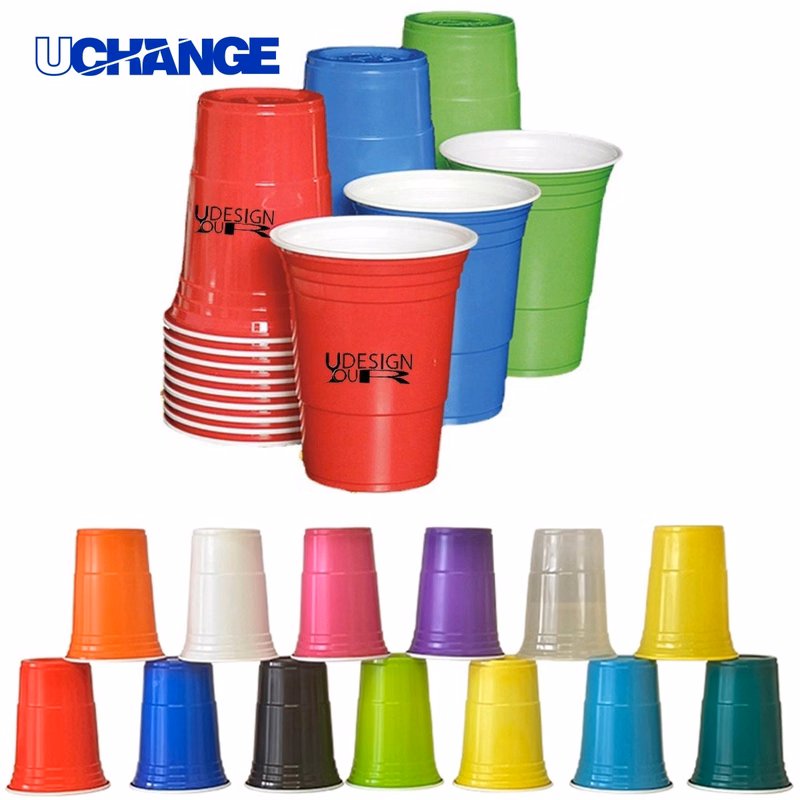16 oz Disposable Plastic Party Stadium Cup Drinkware for Events