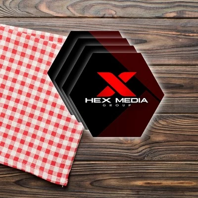 USA Made Premium Hexagon Paper Coasters (3.75x4.25") Bright White Board Stock 1