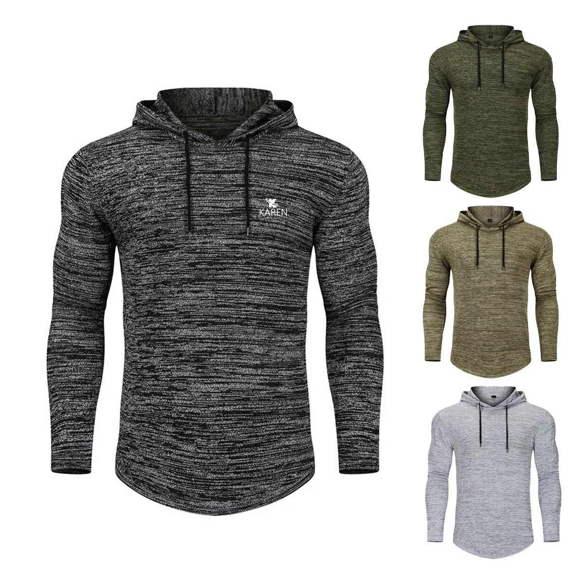 Hooded Sweater With Long Sleeves, custom hoodie or sweatshirt with logo imprint 1