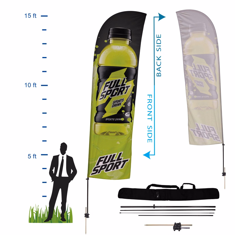 15 ft. Straight Advertising Flag Kit 5 (Single Sided)