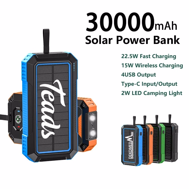 30000mAh Fast Charging Solar Power Bank