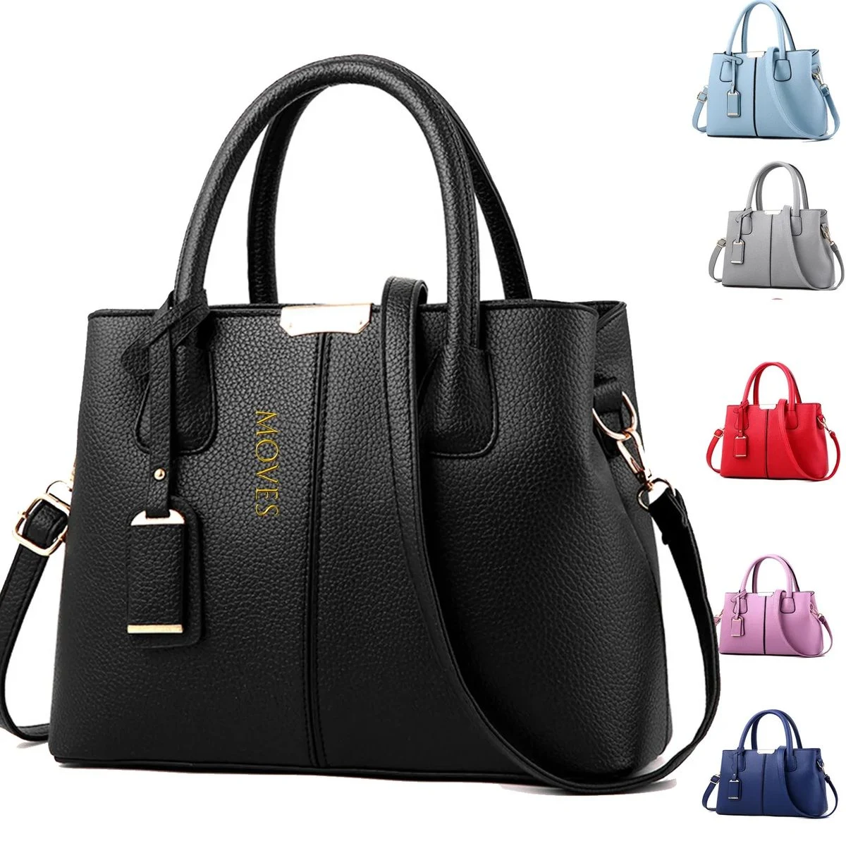 PU Lychee Handbag, custom tote bag with logo imprint 1