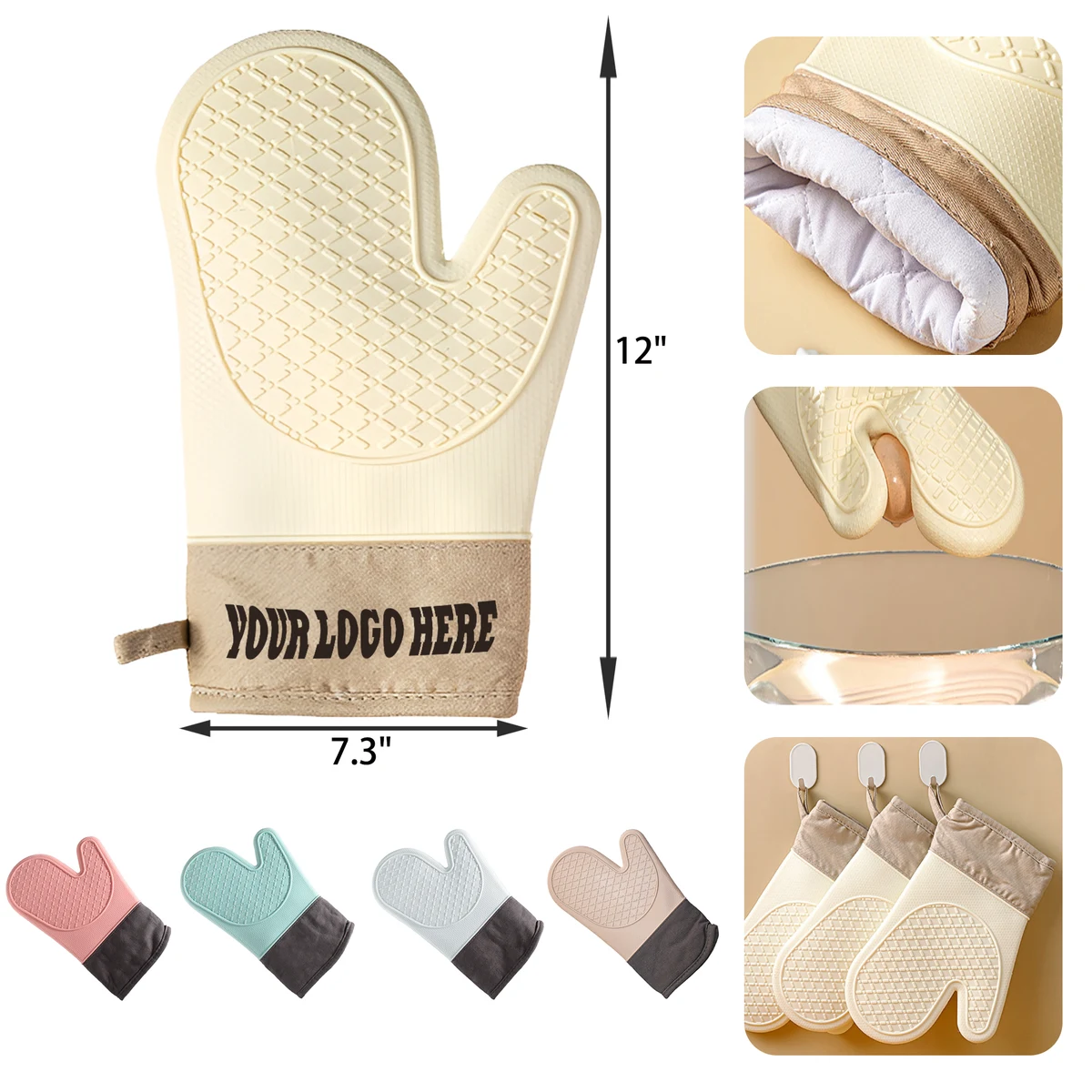 MOQ 50 PCS Heat Resistant Silicone Oven Mitt 1