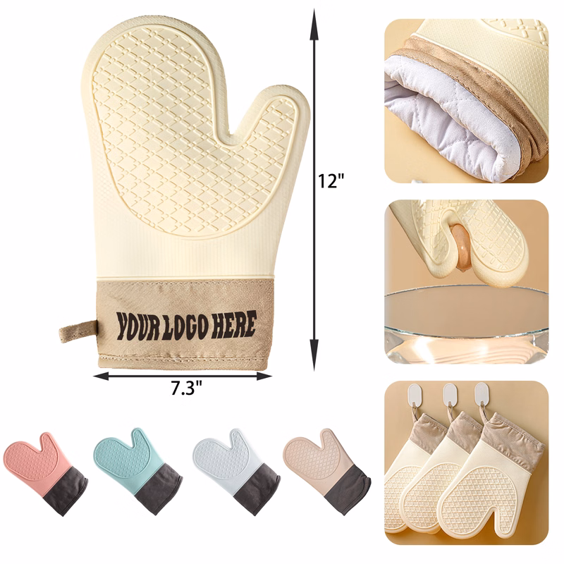 MOQ 50 PCS Heat Resistant Silicone Oven Mitt