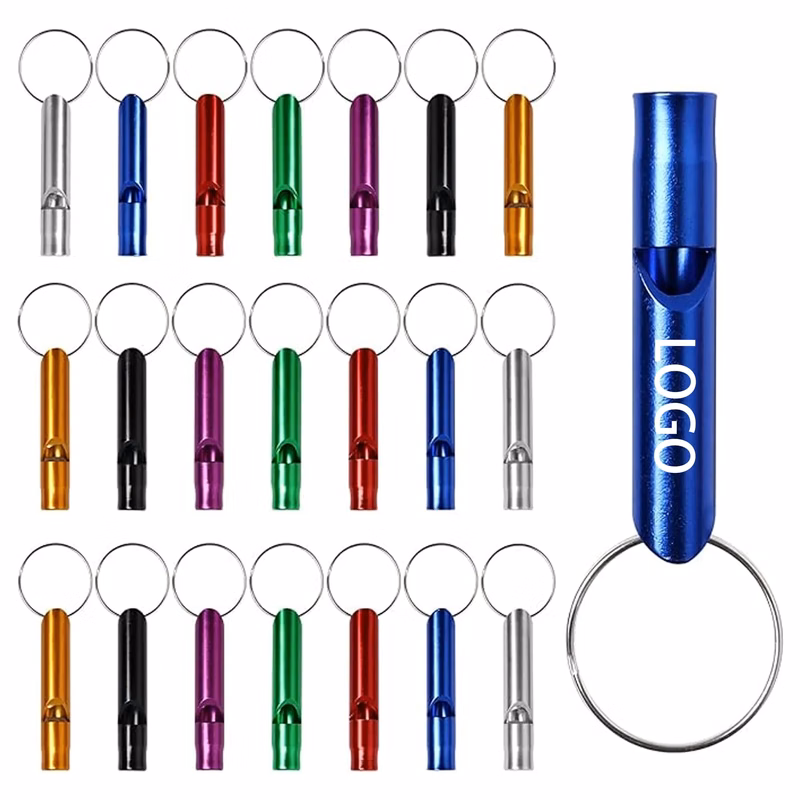 Aluminum Emergency Survival Whistle with Keychain