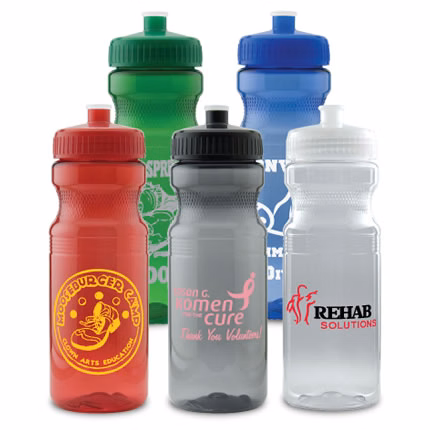 24 Oz. Colored Bike Bottle w/ Push Pull Cap