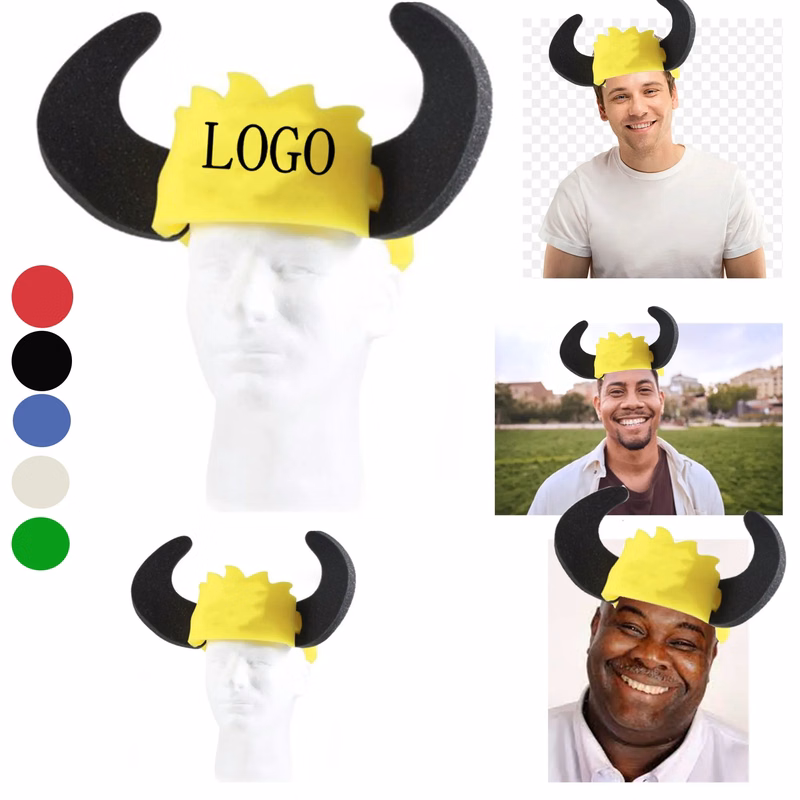 Bull Horns Foam Hat 3" x 7"