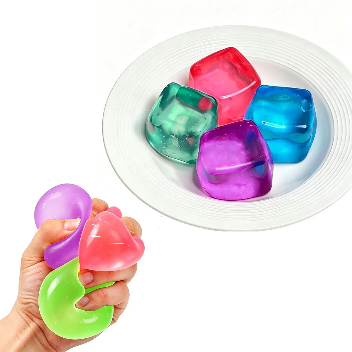 Large Ice Cube Squish Toy - TPR Filled Stress Reliever 1