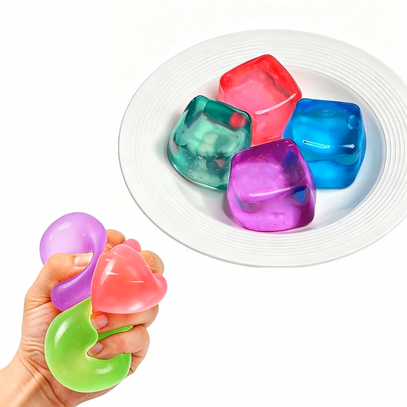 Large Ice Cube Squish Toy - TPR Filled Stress Reliever