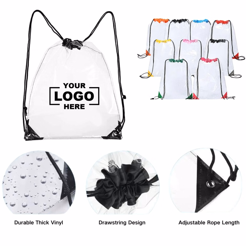 PVC Large Capacity Transparent Drawstring Backpack