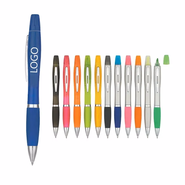 Twin-Write Pen Highlighter With Antimicrobial Additive
