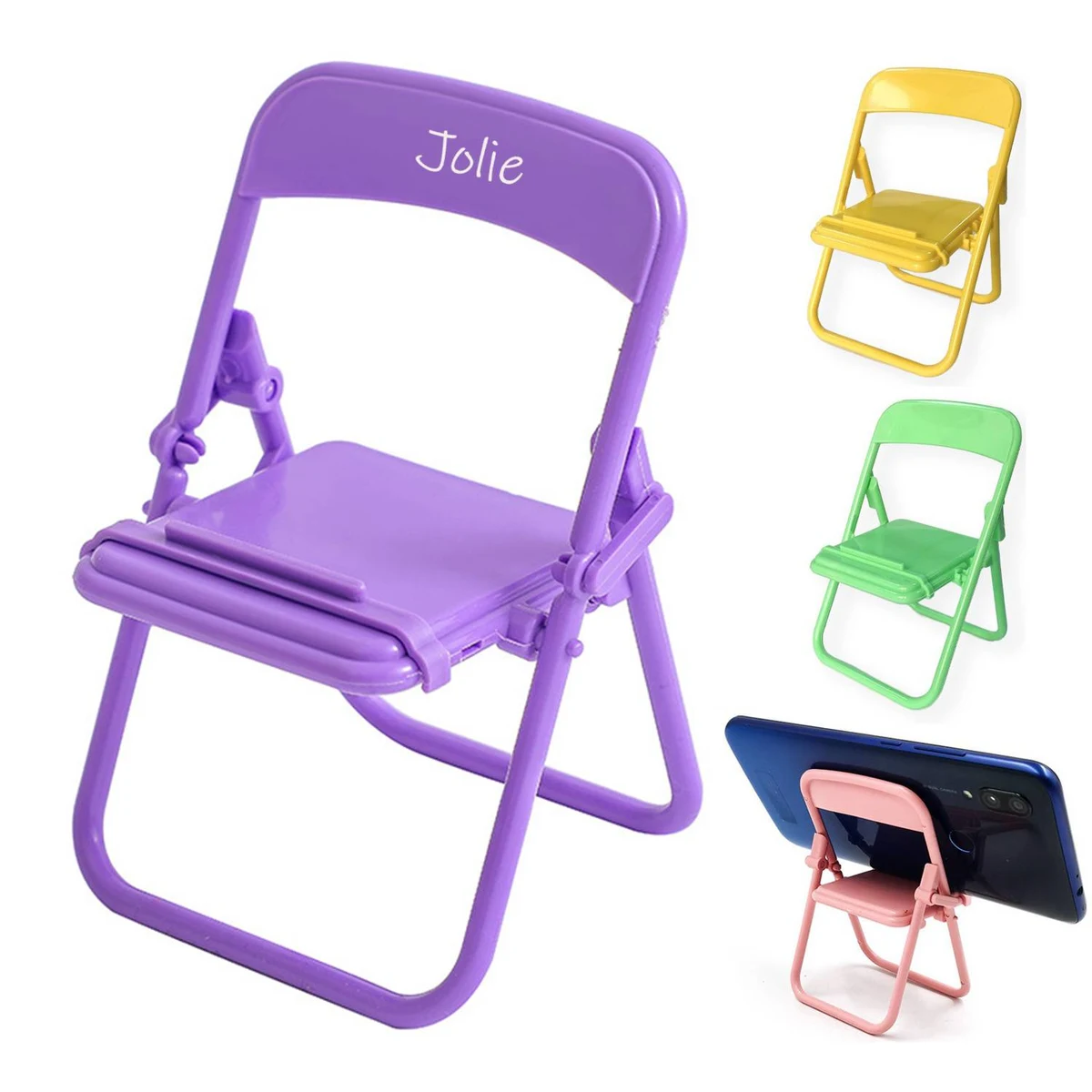 Chair Shaped Cell Phone Holder Foldable Bracket Desk Stand 1