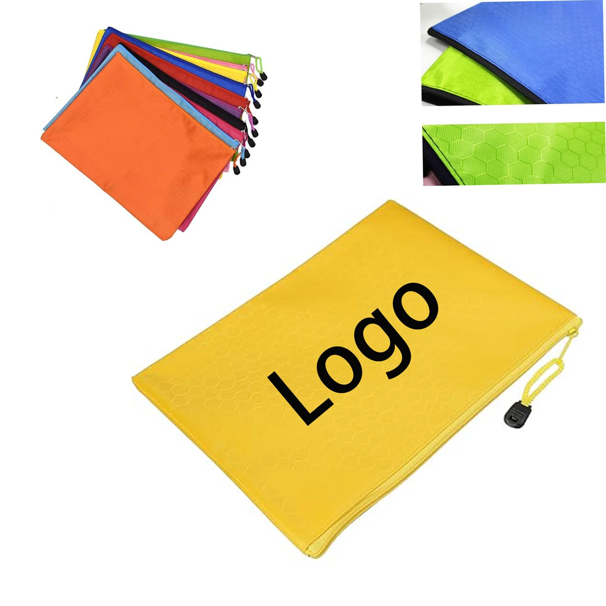 Colorful Zipper Pouches With Logo Space 1