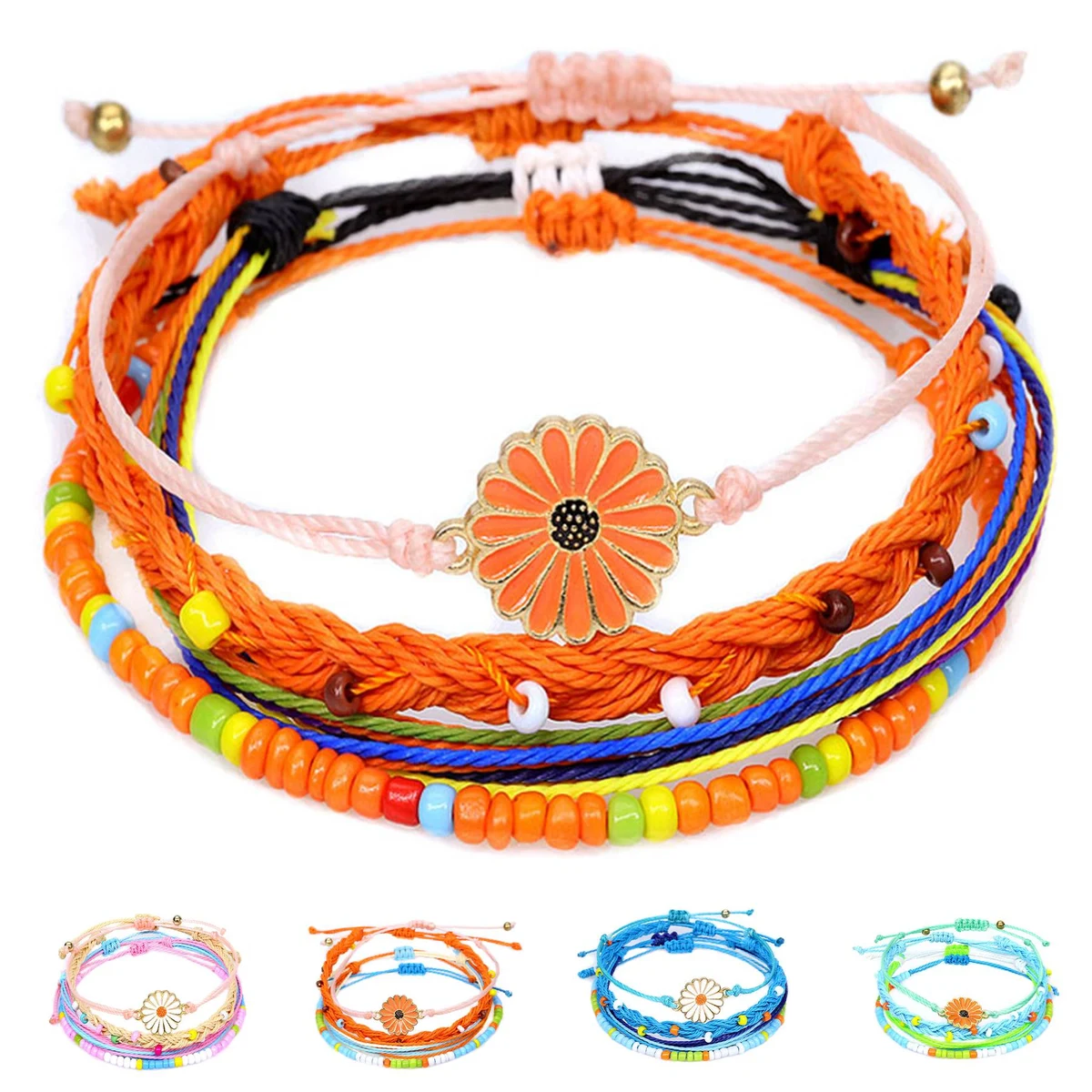 Nickel Chrysanthemum hand-beaded bracelet 1