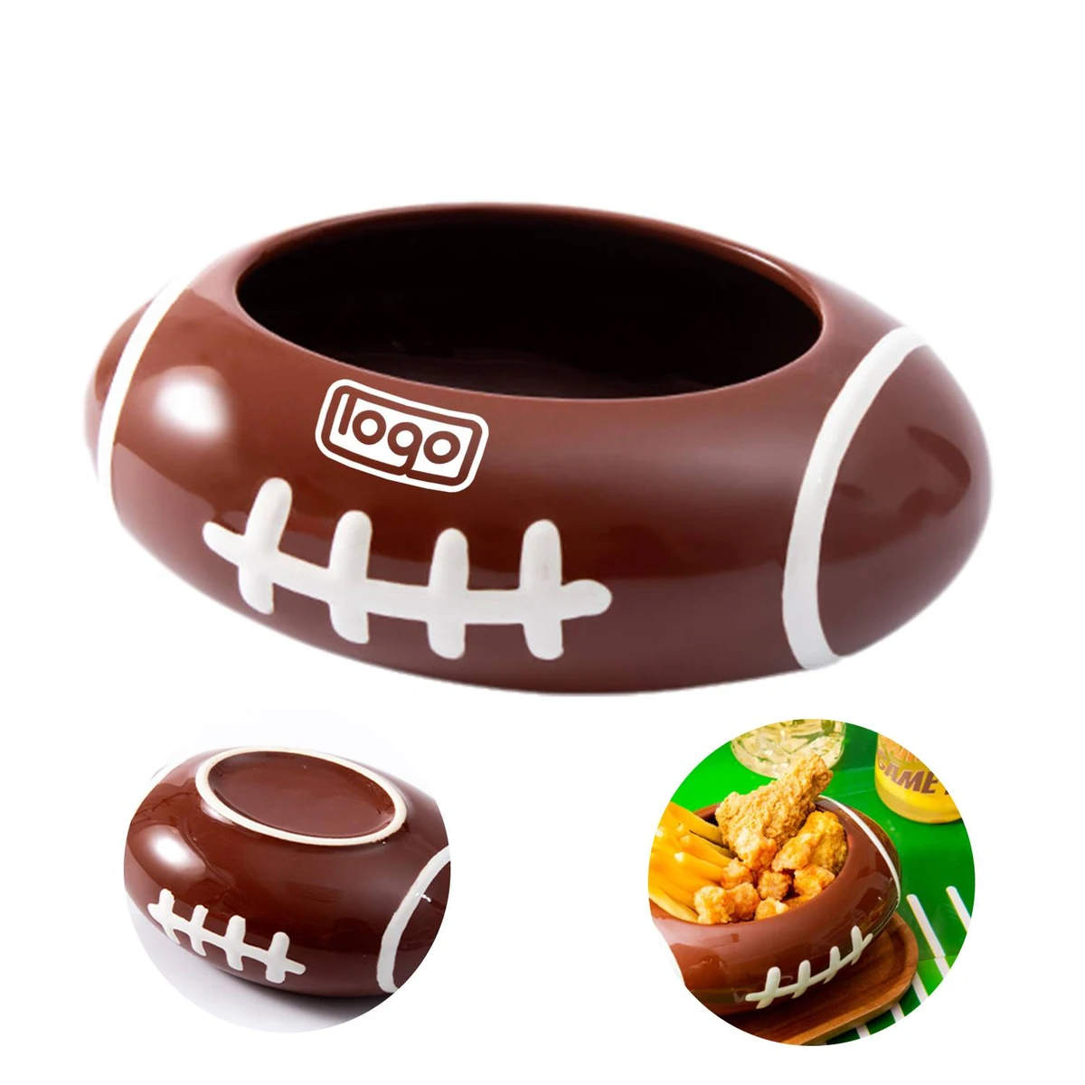 Ceramic Football Snack Bowl 1