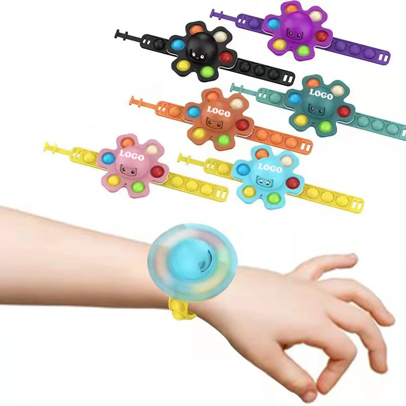 Octopus Pop Fidget Spinners w /Bubble Bracelet 1