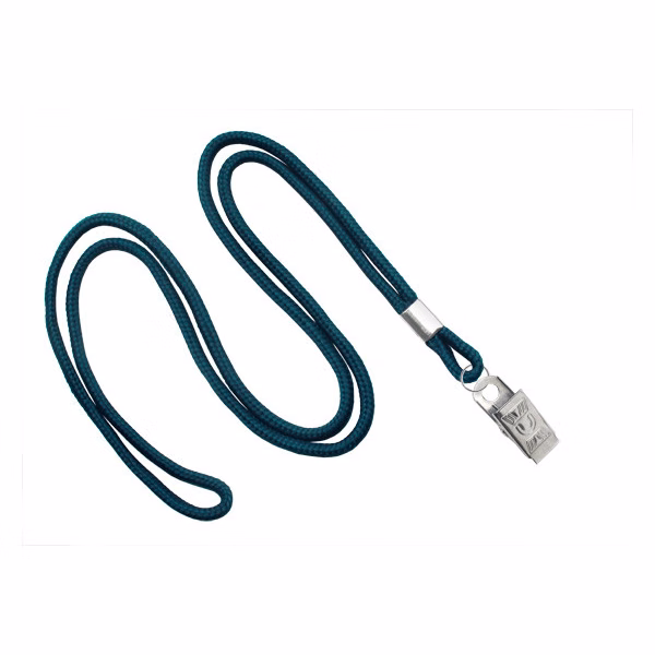 1/8" Blank Lanyard w/Bulldog Clip (Teal Blue)