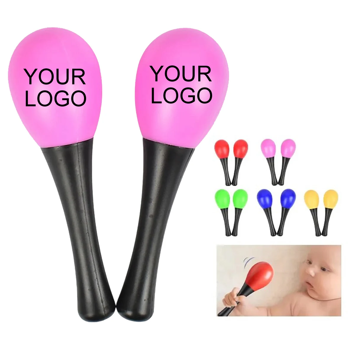 Plastic Maraca 1.5" x 4.93" for Parades, Parties, and Fundraisers 1