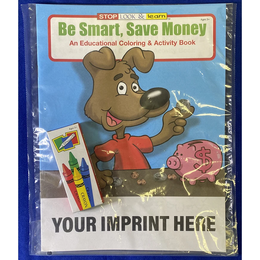 COLORING SET - Be Smart, Save Money Coloring Book Fun Pack 1