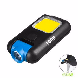 Portable LED Cap Light With Front Flashlight And COB Panel Easy Clip On