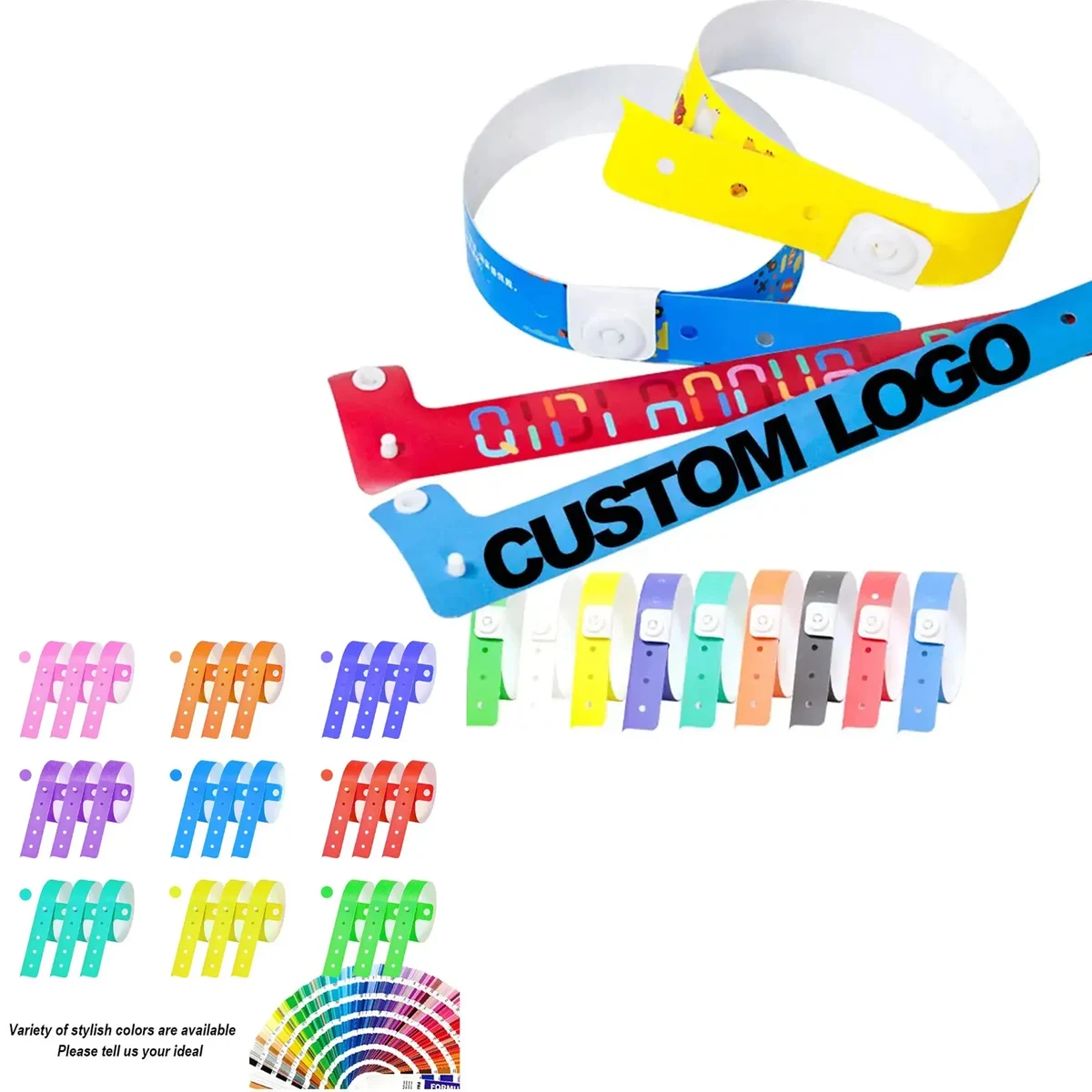 High Quality Waterproof Custom Color PVC Vinyl Wristbands 1
