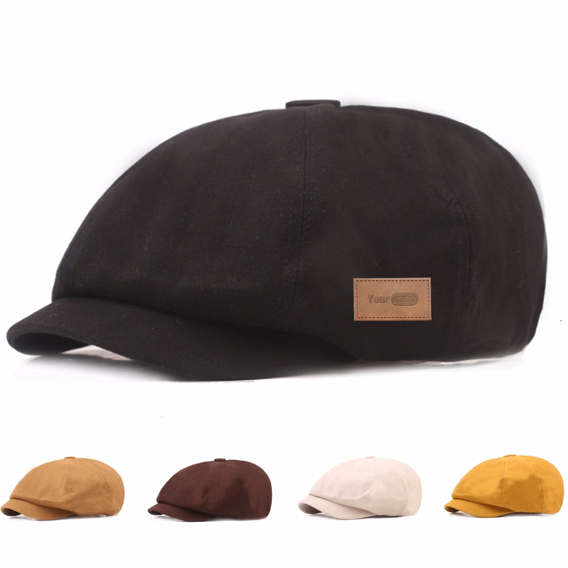 Men's Newsboy Flat Cap 100% Cotton