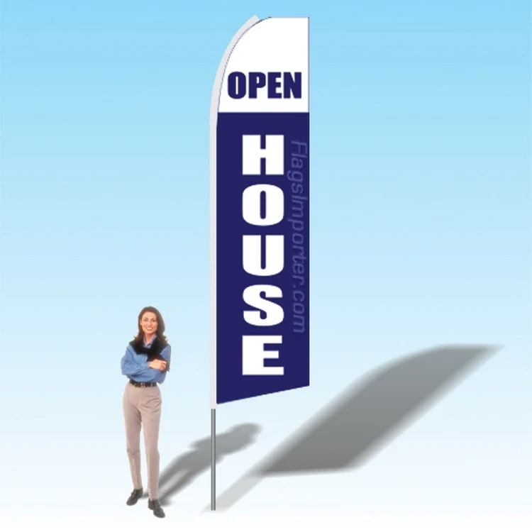 15FT Open House Blue White Advertising Banner Flag 1