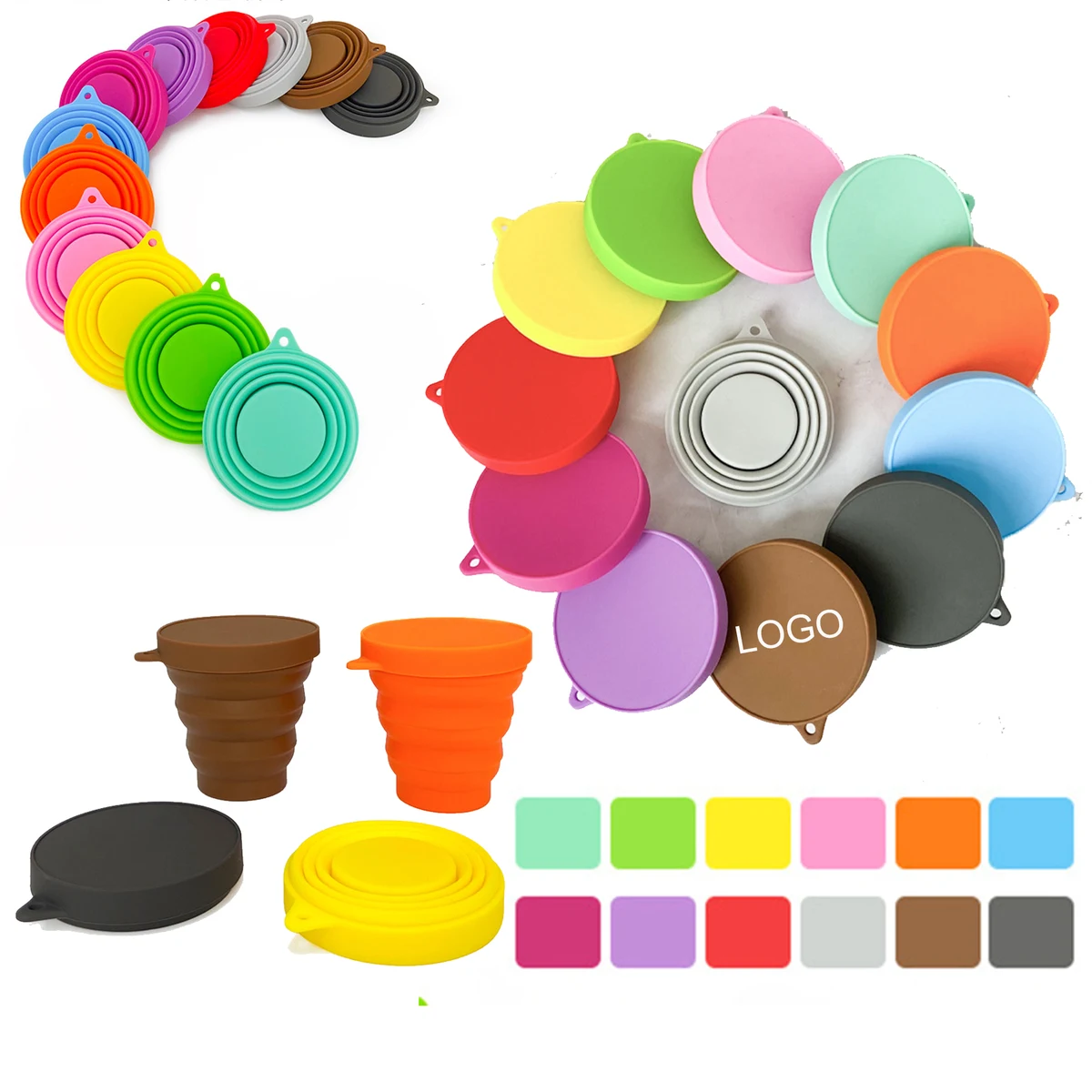 5OZ Custom Collapsible Silicone Water Cup 1