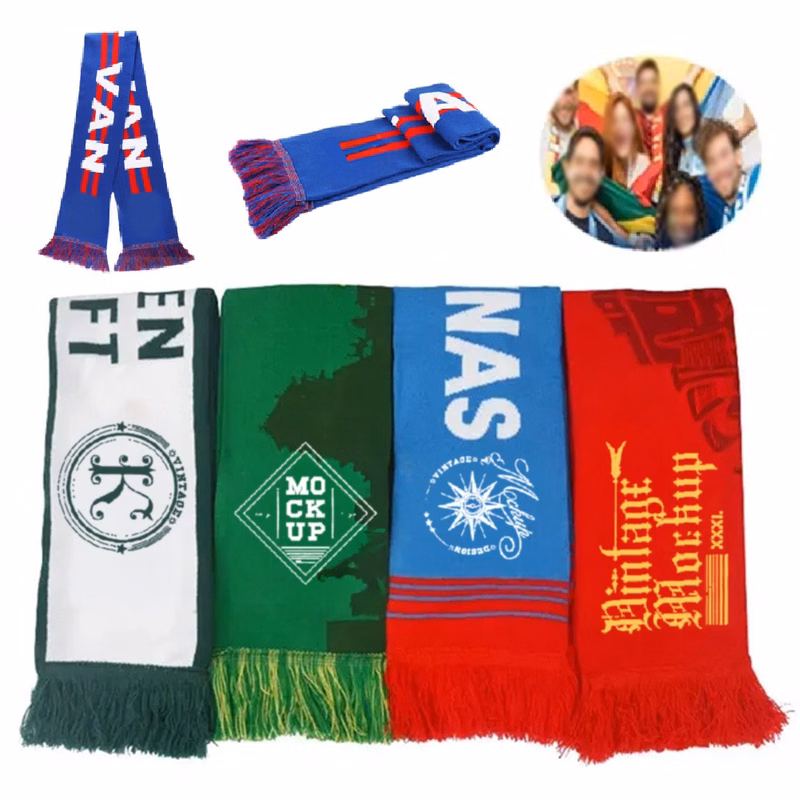 Fan Knitted Woven Scarf With Tassel