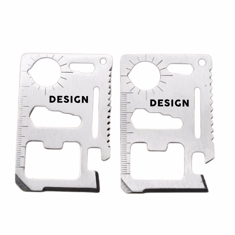 Stainless Steel 11 In 1 Credit Card Knife With Black Wallet
