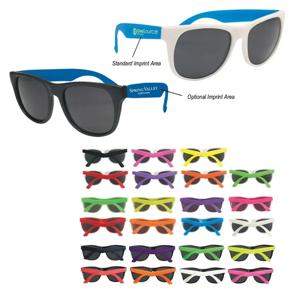 Custom 5.5" Matte Plastic Sunglasses with UV400 Tinted Lenses — Outdoor Event Eyewear Promo 1