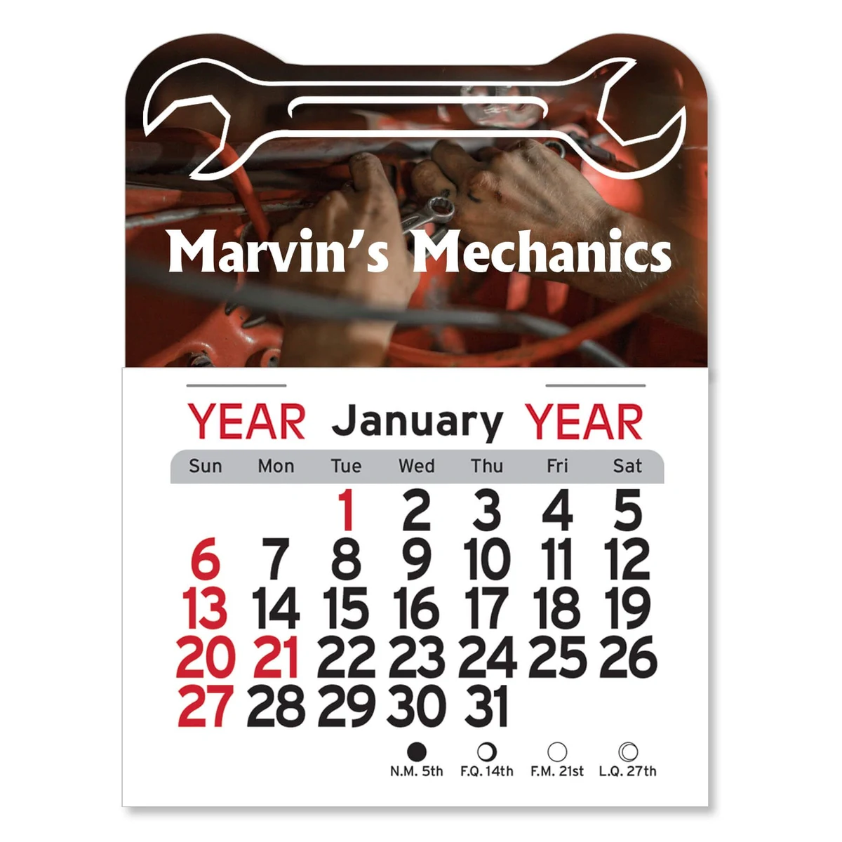 Adhesive Peel-N-Stick® Calendar - Wrench 1