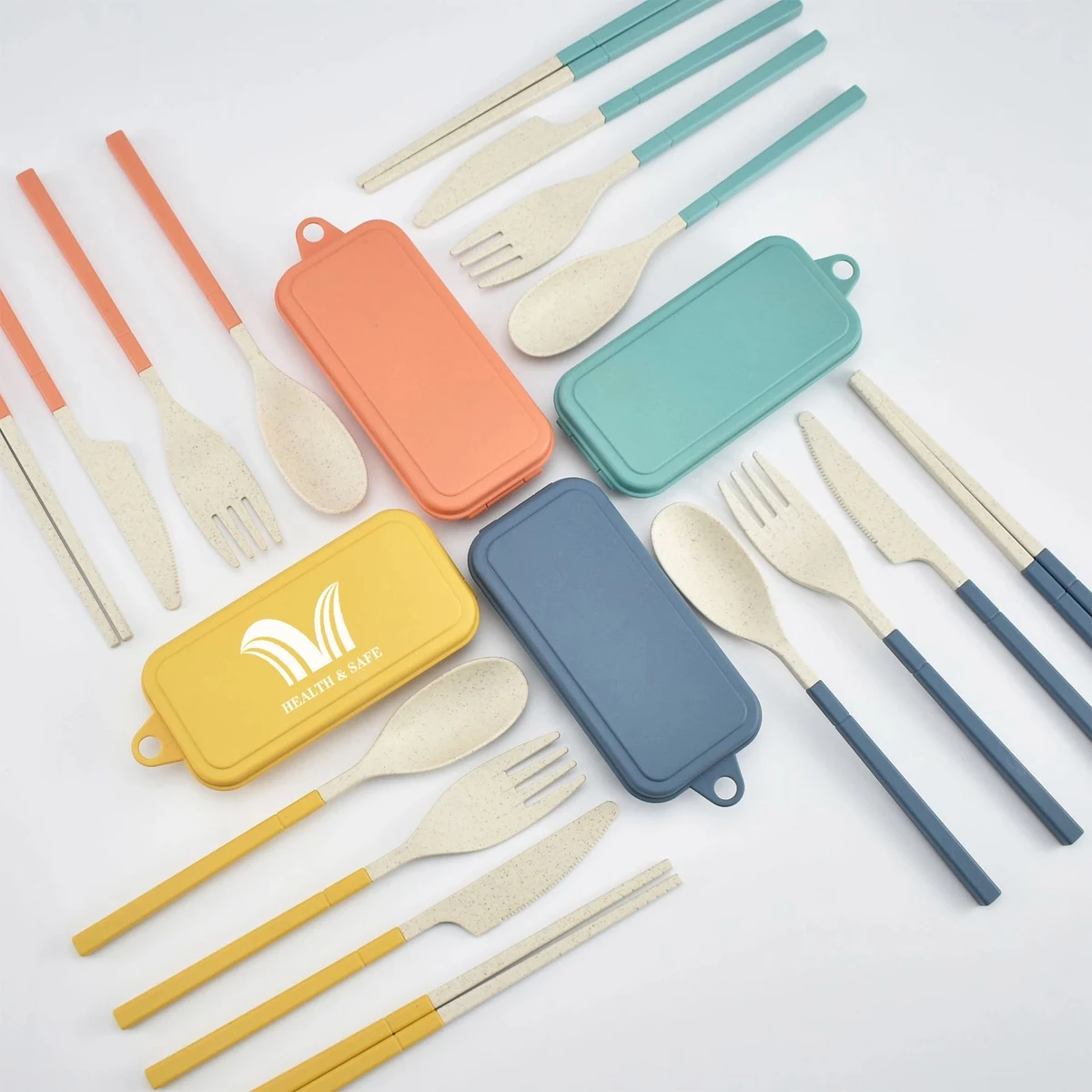 4 Pack Collapsible Portable Cutlery With Case 1