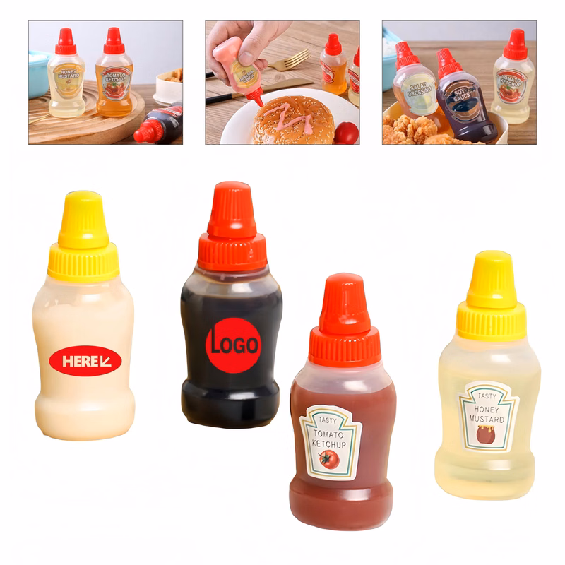 Mini Portable Sauce Dispenser Bottle 4-Pack
