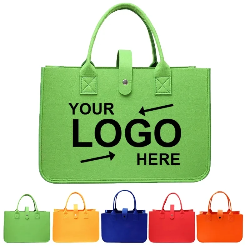 Solid Color Felt Tote Storage Bag 1